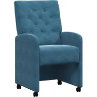 vidaXL Matstolar med hjul med hjul 2 pcs Blå 58 x 67 x 97 cm Sammet