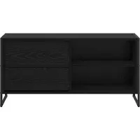 vidaXL TV-skåp med låda Svart Ek 100 x 36 x 49,5 cm Konstruerat trä