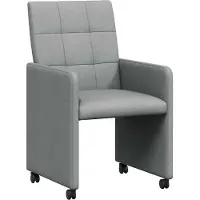 vidaXL Matstolar med hjul med hjul 2 pcs Ljusgrå 58 x 65 x 94 cm tyg