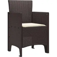 vidaXL Trädgård Stol med kudde 4 pcs Brun 53 x 49 x 85 cm Polypropylen