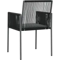 vidaXL trädgårdsstolar och kuddar Set med 2 st svarta 54x60,5x83,5 cm 364102