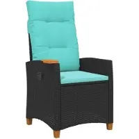 vidaXL Fällstol med tehylla med kudde 62 x 64 x 112 cm konstrotting