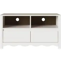 vidaXL TV-skåp med låda Drammen Vit 99 x 43 x 55 cm Massivt tallträ