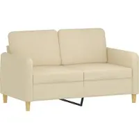 vidaXL 2-sitssoffa gräddvit 120 cm tyg