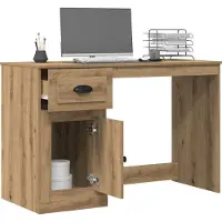 vidaXL Skrivbord med låda Artisan Ek 50 x 115 x 75 cm Konstruerat trä