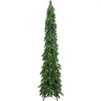 Belyst plastgran med 130 LEDs 210 cm Grön