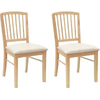vidaXL Set med 2 matstolar i naturligt massivt trä 50 x 52,5 x 91 cm – skandinavisk stil