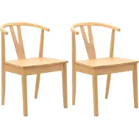 vidaXL Matstol 2 pcs Naturfärg Massiv Gummiträ