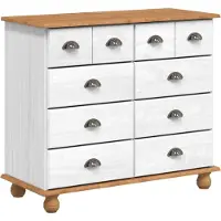 vidaXL Byrå 'ASKIM'Vit 91x40x79 cm Solid Trä Furu