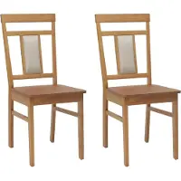 vidaXL Matstol 2 pcs Naturfärg Massiv Gummiträ