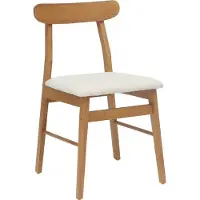 vidaXL Vintage matstol - - Natur och ljus - Massivt gummiträ - 43x44,5x77 cm