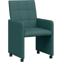 vidaXL Matstolar med hjul - - Mörkgrön - Enfärgad - 58x65x94 cm - Ergonomisk - Plywood och metall