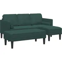 vidaXL Soffset 2 st Mörkgrön Polyester