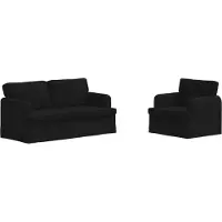 vidaXL Soffset 2 pcs Svart 162 x 80 x 85 cm tyg