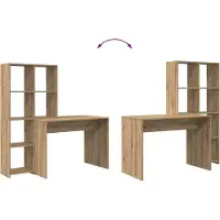 vidaXL Skrivbord Artisan Ek 138,5 x 55 x 143 cm Konstruerat trä