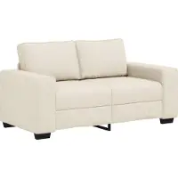 vidaXL | Soffa | med kudde med kudde Beige 160 x 77 x 82 cm Linne