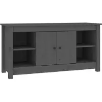 vidaXL Tv-bänk grå 103x36,5x52 cm massiv furu