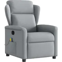 vidaXL Massagefåtölj ljusgrå tyg
