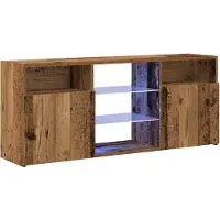 vidaXL TV-bänk med LED-lampor åldrat trä 120x30x50 cm konstruerat trä