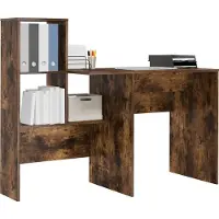 vidaXL Skrivbord Rökt ek 131,5 x 50 x 106,5 cm Konstruerat trä