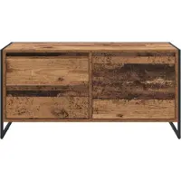 vidaXL TV-skåp med låda Gammalt trä 100 x 36 x 49.5 cm Konstruerat trä