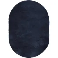 vidaXL Ryamatta med lång lugg NAVARRA marinblå 300x200 cm polyester