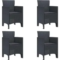 vidaXL Trädgård Stol 4 pcs Antracit 53 x 49 x 85 cm Polypropylen