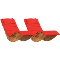 vidaXL Solstol med kudde 2-person 2 pcs Brun Massivt Akaciaträ