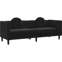 vidaXL Soffa med kuddar 3-sits svart sammet