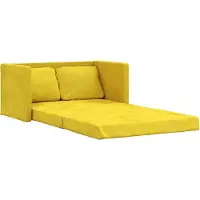 vidaXL Golvbäddsoffa 2-i-1 mörkgul 122x204x55 cm sammet