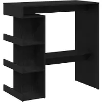vidaXL Barbord med hylla Svart Ek 100 x 48 x 101,5 cm Konstruerat trä