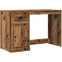 vidaXL Skrivbord med låda Gammalt trä 50 x 115 x 75 cm Konstruerat trä