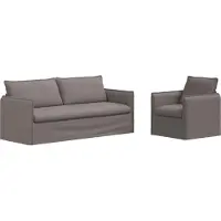 vidaXL Soffset 2 pcs Taupe 196 x 82 x 85 cm Tyg
