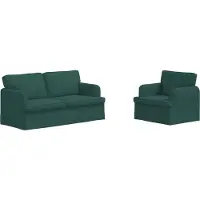 vidaXL Soffset 2 pcs Mörkgrön 162 x 80 x 85 cm tyg