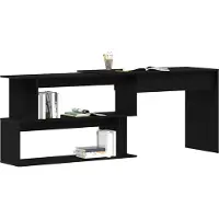 vidaXL Skrivbord Svart Ek 200 x 50 x 76 cm Konstruerat trä