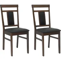 vidaXL Matstol 2 pcs Ljusbrun och svart Massiv Gummiträ