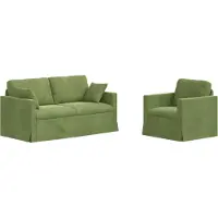 vidaXL Soffset 2 pcs Ljusgrön 158 x 78 x 80 cm Sammet