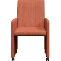 vidaXL Matsalsstolar med hjul - - Röd orange - Glitterkadull - 57x66x94 cm - Ergonomisk