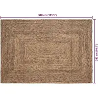 vidaXL Områdesmattor Rektangulär Naturlig och svart 240 x 340 cm Jute