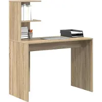 vidaXL Skrivbord med hylla Sonoma ek 102 x 50 x 124 cm Konstruerat trä