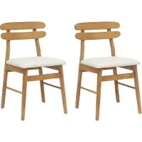 vidaXL Matstol 2 pcs Naturlig och ljus Massiv Gummiträ