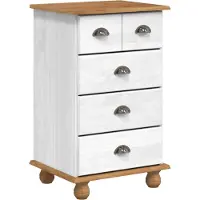 vidaXL Kista av lådor med låda ASKIM Vit 45,8 x 40 x 79 cm Massiv furu