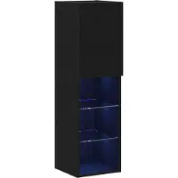 vidaXL TV-bänkset Svart Ek 30,5 x 30 x 102 cm Konstruerat trä