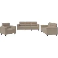 vidaXL Soffgrupp med kuddar 3 delar taupe mikrofibertyg