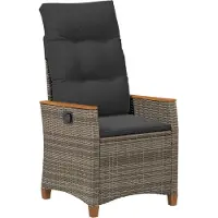 vidaXL Fällbar trädgårdstol Grå och mörkgrå 64 x 57,5 x 112 cm