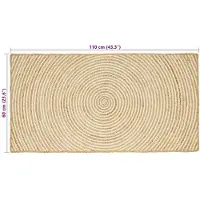 vidaXL Matta Naturlig och vit 200 x 200 cm Jute