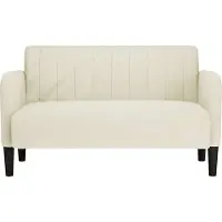 vidaXL Loveseat soffa creme 109 cm sammet