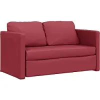 vidaXL 2-i-1 bäddsoffa Burgundy Red 112x174x55 cm Fuktskinn 353977
