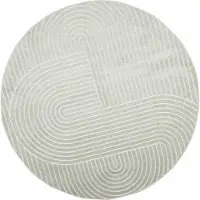 vidaXL Områdesmattor Rund PALMERAS Grön Ø 200 CM Polyester