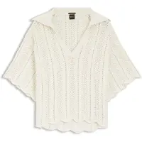 BOSS för kvinnor. 50559808 Fordeaux beige blus (S), Casual, Modal, Kort ärm